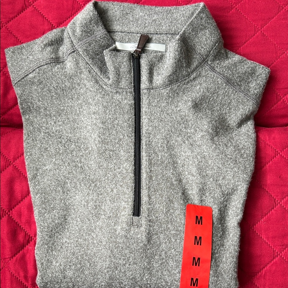 Greg Norman Collection Men's Gray Zip-Up Sweater